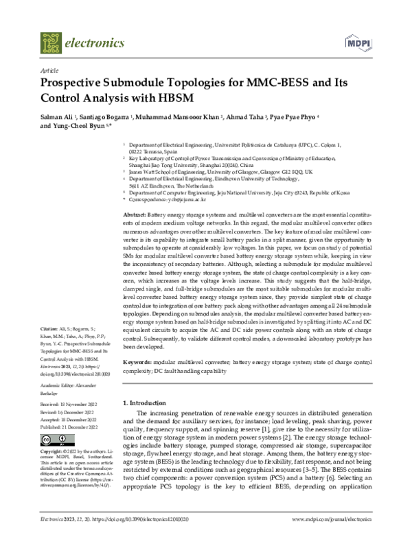 (PDF) Prospective Submodule Topologies for MMC-BESS and Its Control ...