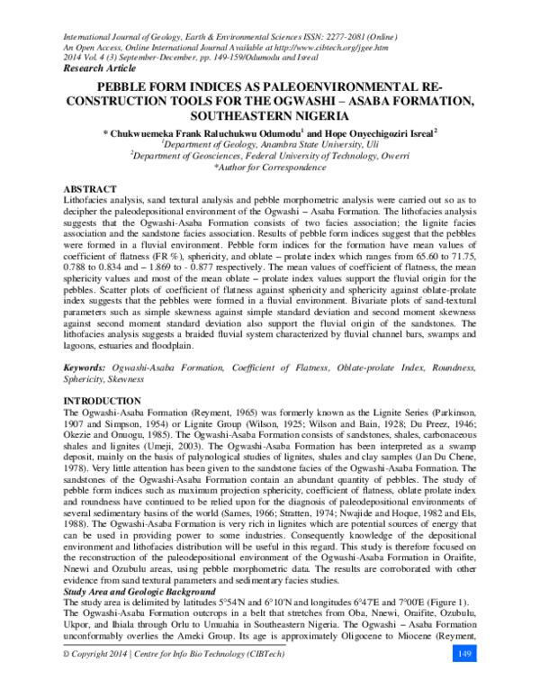 (PDF) Pebble Form Indices as Paleoenvironmental Re- Construction Tools ...