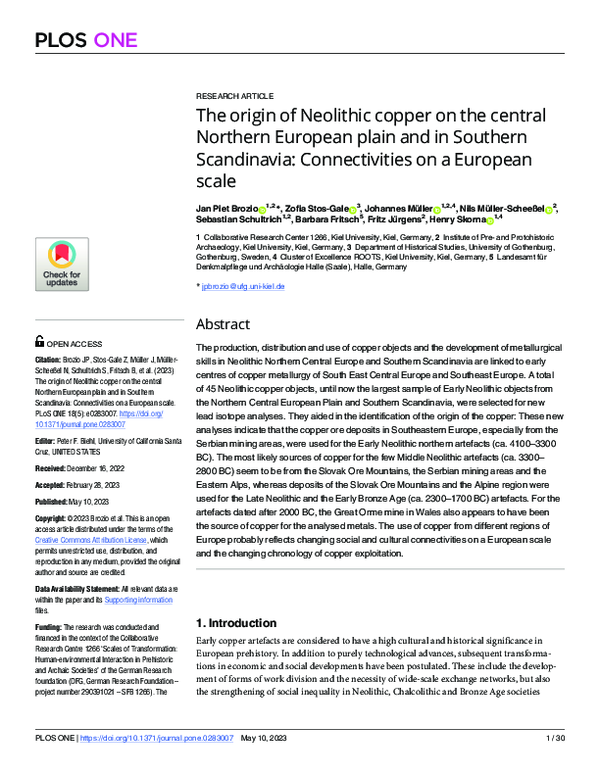 (PDF) The origin of Neolithic copper on the central Northern European ...