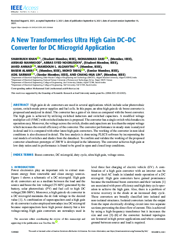 (PDF) A New Transformerless Ultra High Gain DC–DC Converter for DC ...