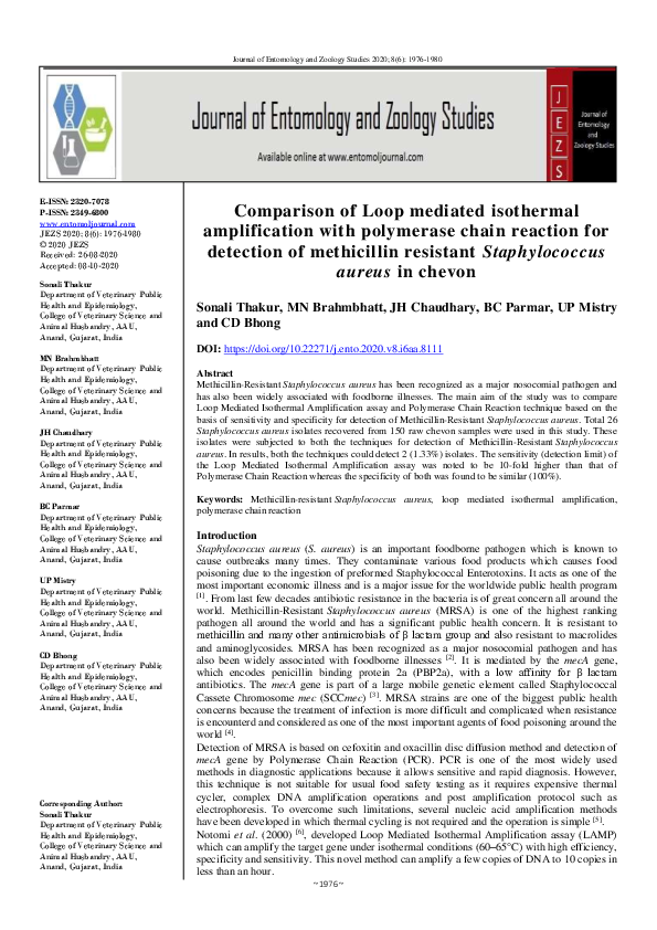 (PDF) Comparison of Loop mediated isothermal amplification with ...