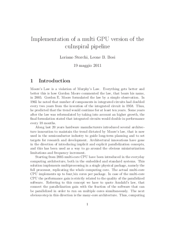 (PDF) Implementation of a multi GPU version of the cuInspiral pipeline ...