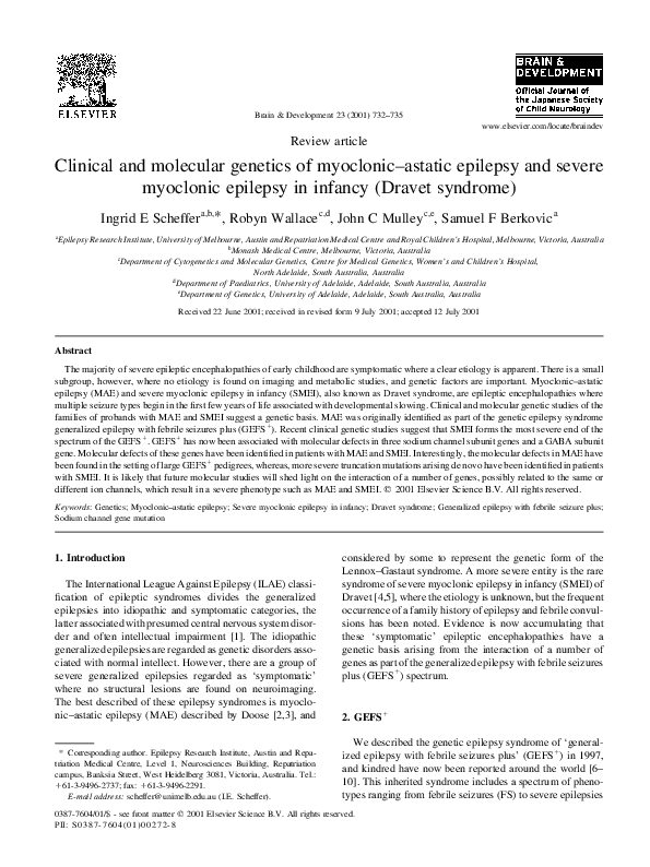 (PDF) Clinical and molecular genetics of myoclonic–astatic epilepsy and ...