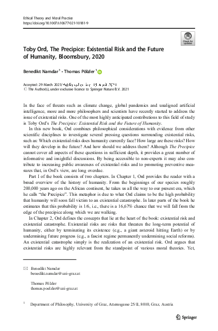 (PDF) Review of Toby Ord's 