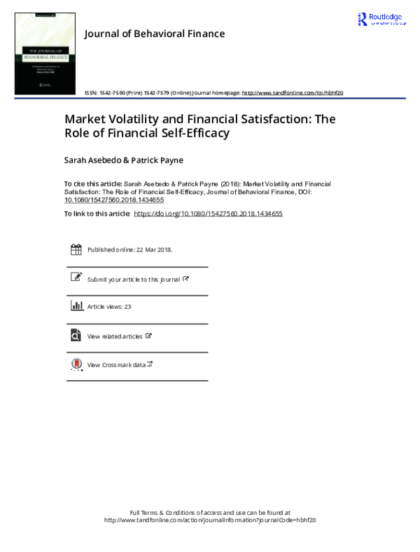 (PDF) Market Volatility and Financial Satisfaction: The Role of ...