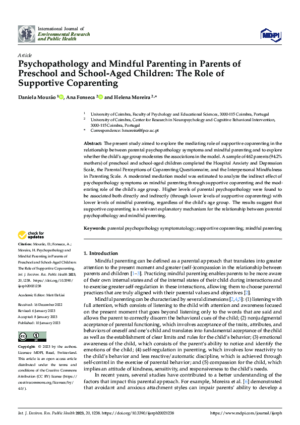 (PDF) Psychopathology and Mindful Parenting in Parents of Preschool and ...