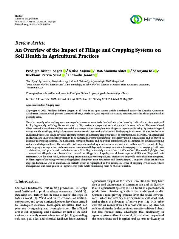 (PDF) An Overview of the Impact of Tillage and Cropping Systems on Soil ...
