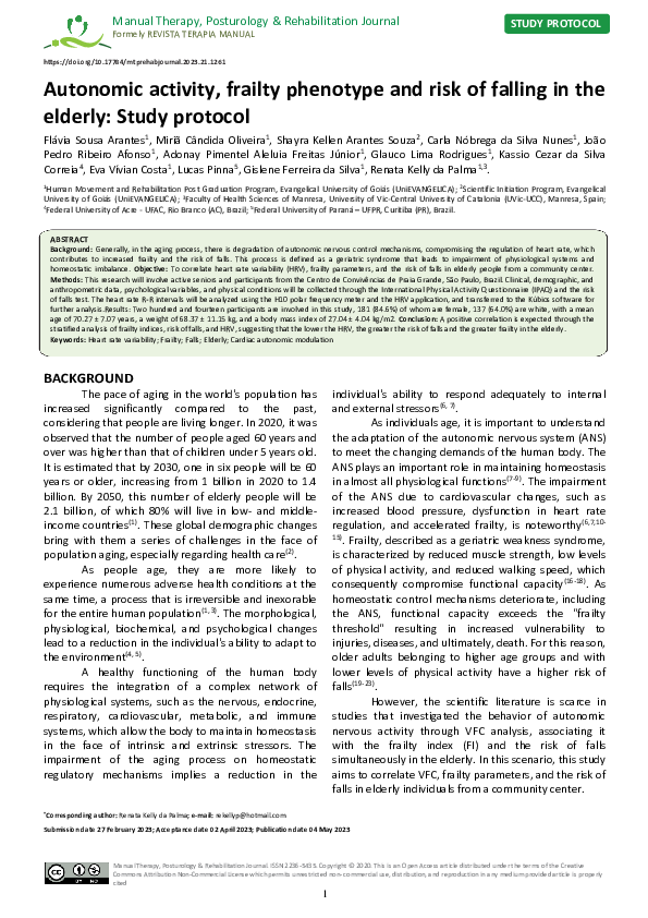 (PDF) Autonomic activity, frailty phenotype and risk of falling in the ...