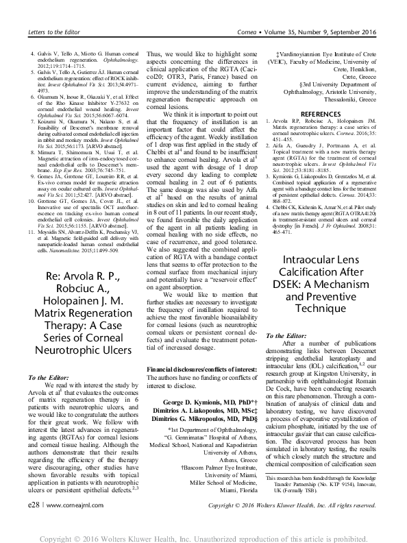 (PDF) Intraocular Lens Calcification After DSEK