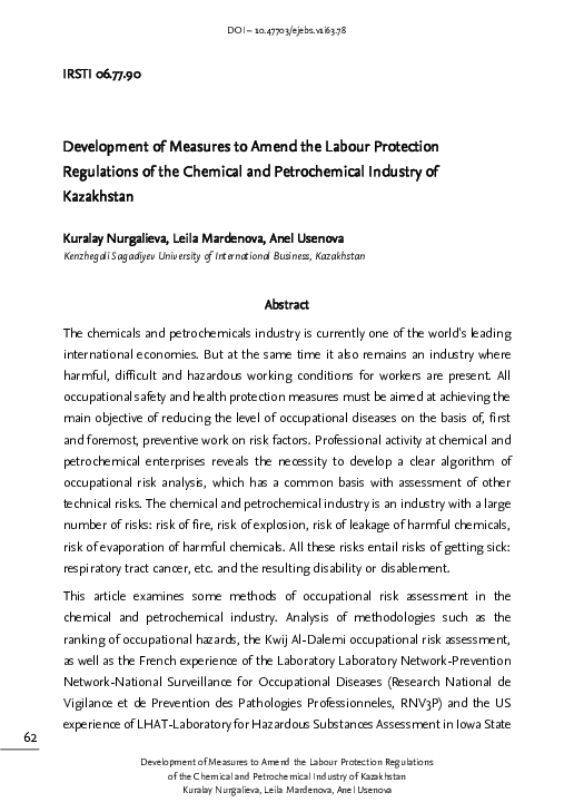 (PDF) Development of Measures to Amend the Labour Protection ...