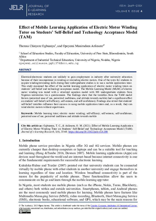 (PDF) Effect of Mobile Learning Application of Electric Motor Winding ...