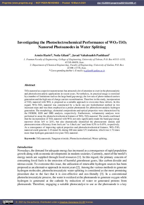 (PDF) Investigating the Photoelectrochemical Performance of WO3-TiO2 ...