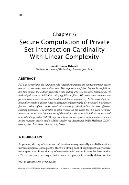 (PDF) Secure Computation of Private Set Intersection Cardinality With ...