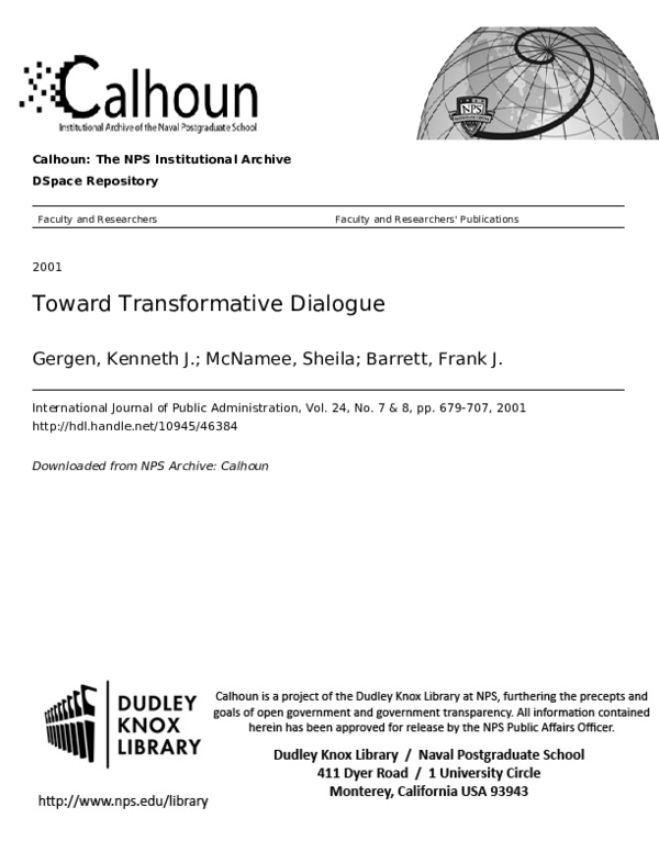 (PDF) Toward Transformative Dialogue