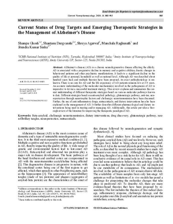 (PDF) Current Status of Drug Targets and Emerging Therapeutic ...