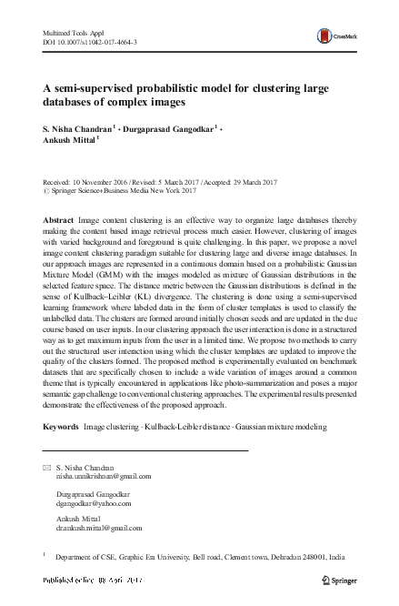 (PDF) A semi-supervised probabilistic model for clustering large ...