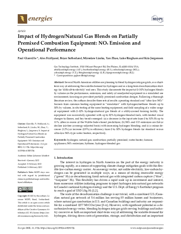 (PDF) Impact of Hydrogen/Natural Gas Blends on Partially Premixed ...