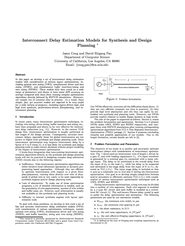 (PDF) Interconnect delay estimation models for synthesis and design ...