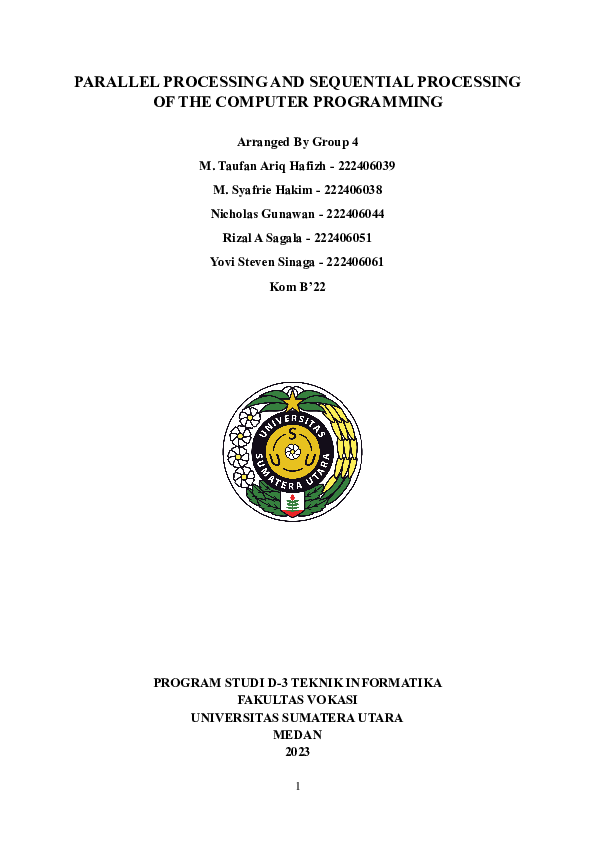 (PDF) Parallel Processing and Sequential Processing of Computer Programming