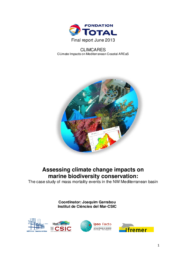 (PDF) Assessing climate change impacts on marine biodiversity ...