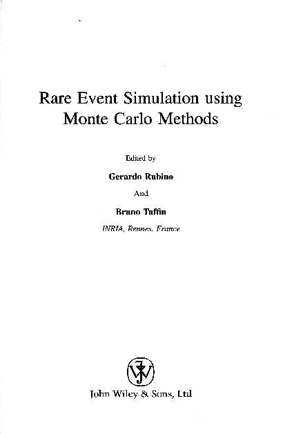 (PDF) Rare Event Simulation using Monte Carlo Methods