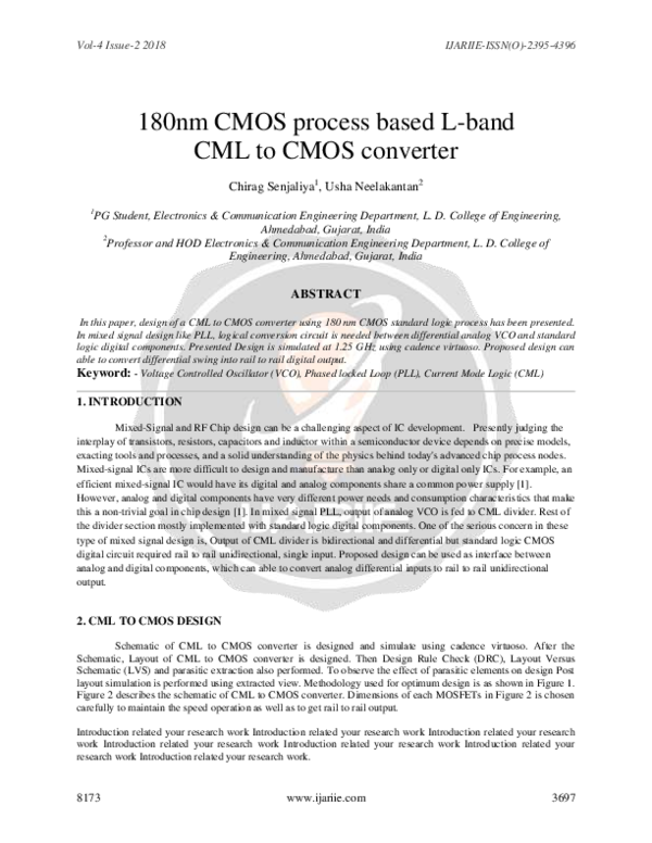 (PDF) 80nm CMOS process based L-band CML to CMOS converter