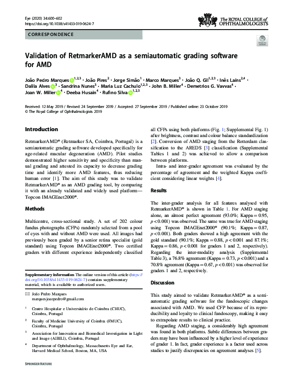 (PDF) Validation of RetmarkerAMD as a semiautomatic grading software ...
