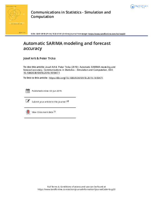 (PDF) Automatic SARIMA modeling and forecast accuracy