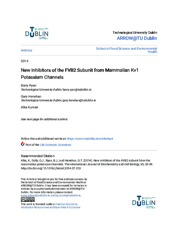 (PDF) New inhibitors of the Kvβ2 subunit from mammalian Kv1 potassium ...