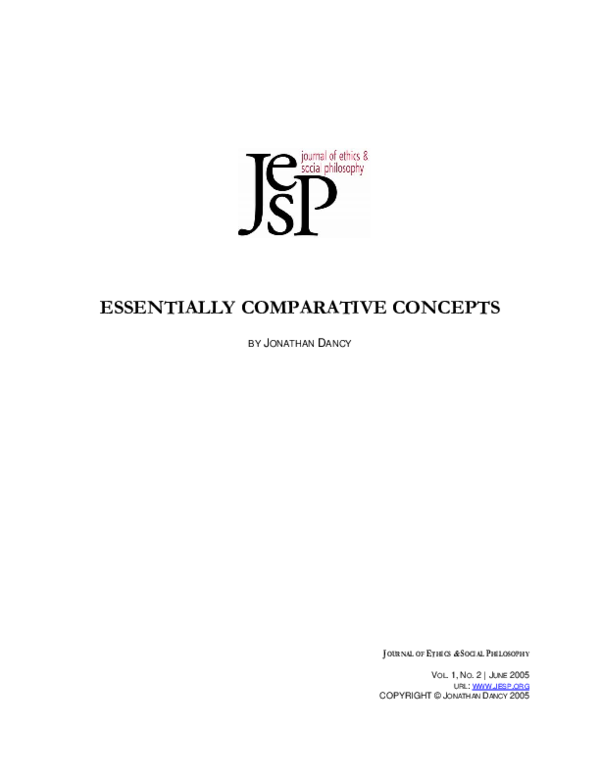 (PDF) Essentially Comparative Concepts