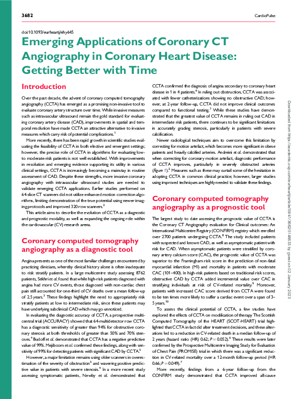 (PDF) Emerging Applications of Coronary CT Angiography in Coronary ...