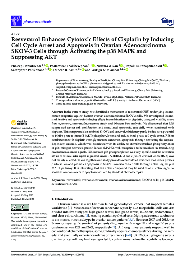 (PDF) Resveratrol Enhances Cytotoxic Effects of Cisplatin by Inducing ...