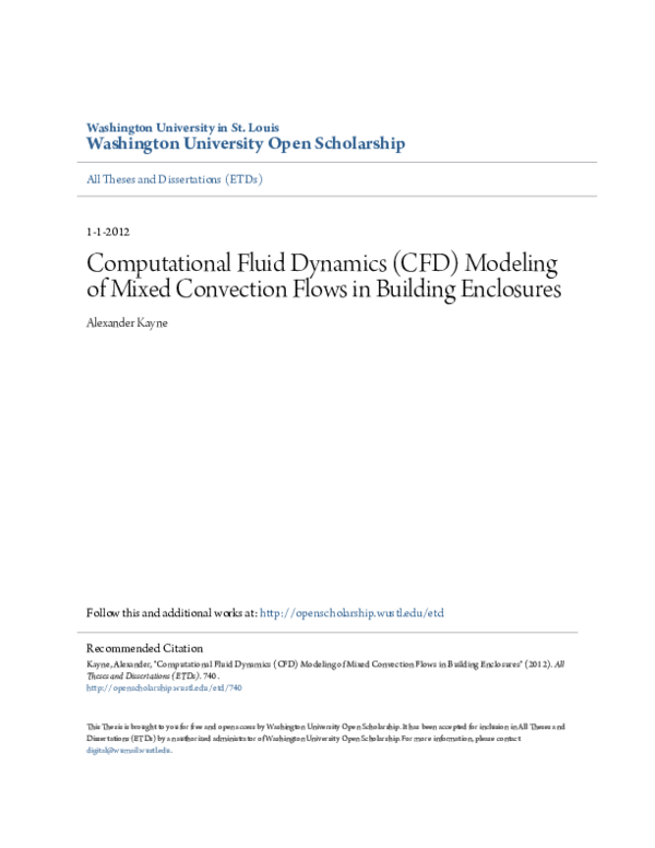 (PDF) Computational Fluid Dynamics Modeling of Mixed Convection Flows ...