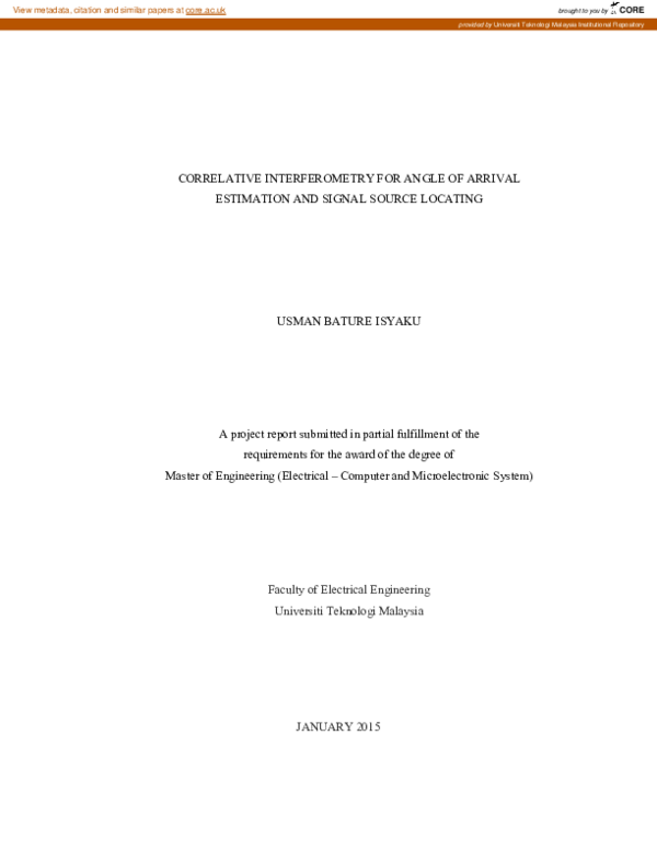 (PDF) Correlative interferometry for angle of arrival estimation and ...