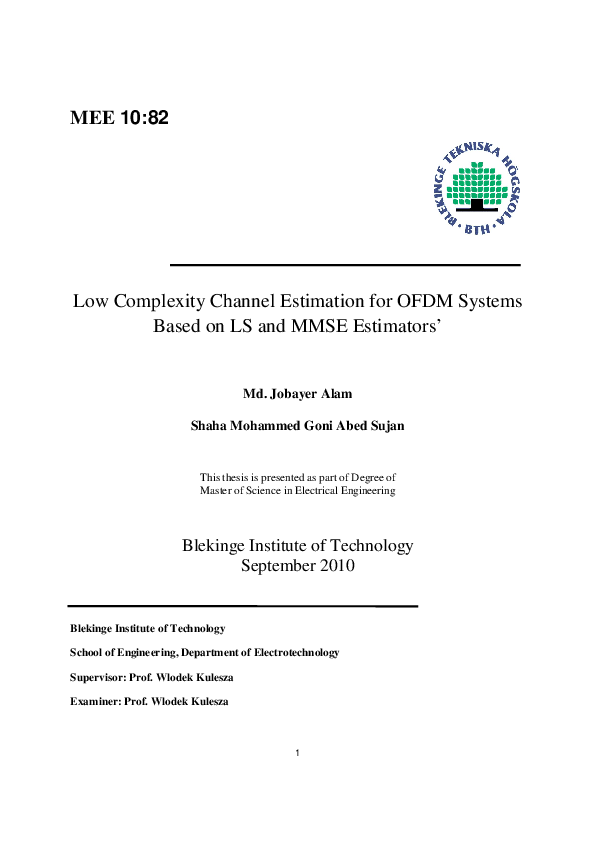 (PDF) Low Complexity Channel Estimation for OFDM Systems Based on LS ...