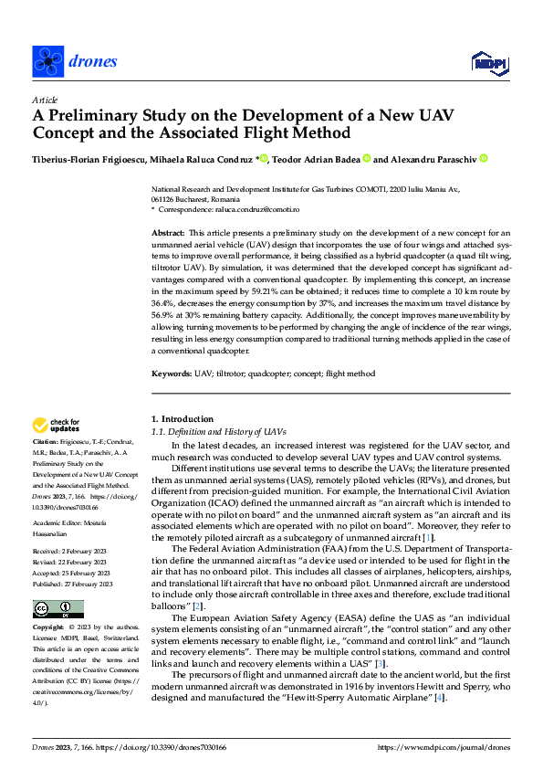 (PDF) A Preliminary Study on the Development of a New UAV Concept and ...