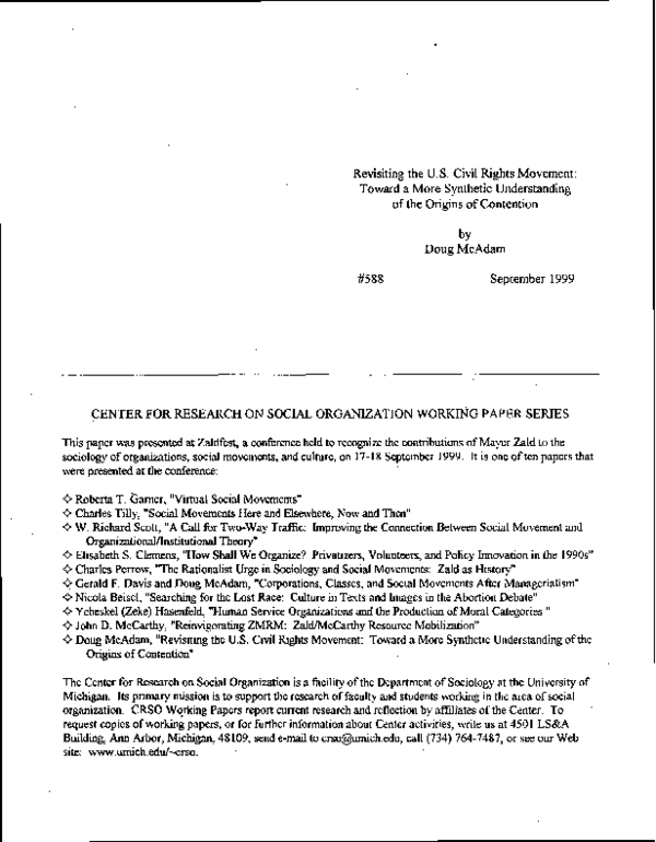 (PDF) Revisiting the US Civil Rights Movement: toward a more synthetic ...