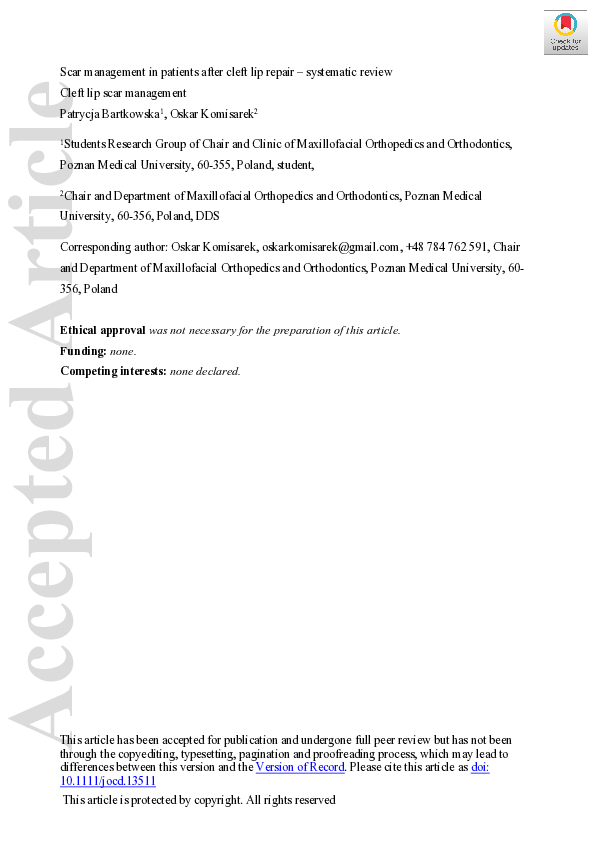 (PDF) Scar management in patients after cleft lip repair–Systematic ...