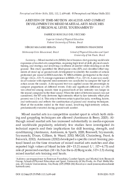 (PDF) A Review of Time-Motion Analysis and Combat Development in Mixed ...