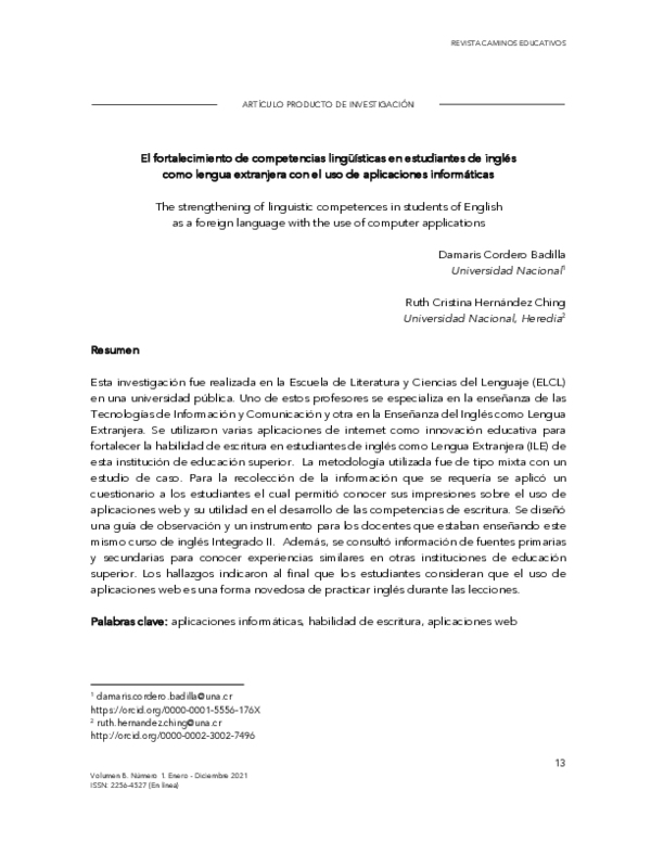 (PDF) EL FORTALECIMIENTO DE COMPETENCIAS LINGUISTICAS EN ESTUDIANTES DE ...