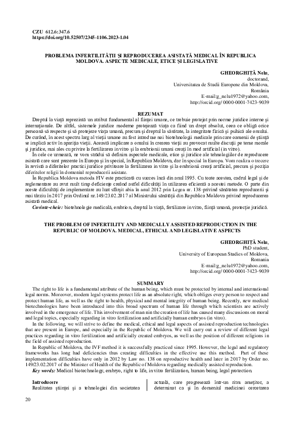 (PDF) The problem of infertility and medically assisted reproduction in ...