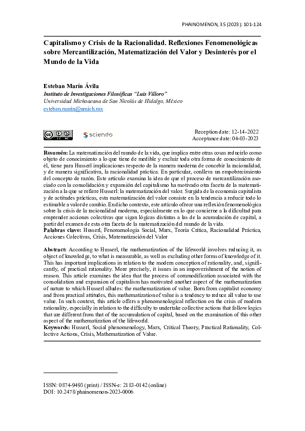 (PDF) Capitalismo y Crisis de la Racionalidad. Reflexiones ...