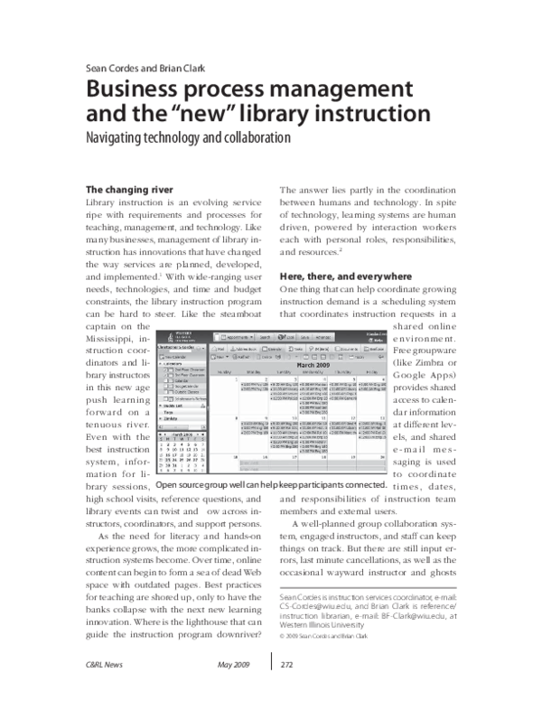 (PDF) Business process management and the “new” library instruction ...