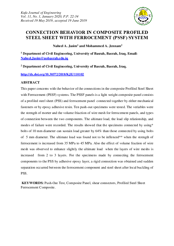 (PDF) Connection Behavior in Composite Profiled Steel Sheet with ...