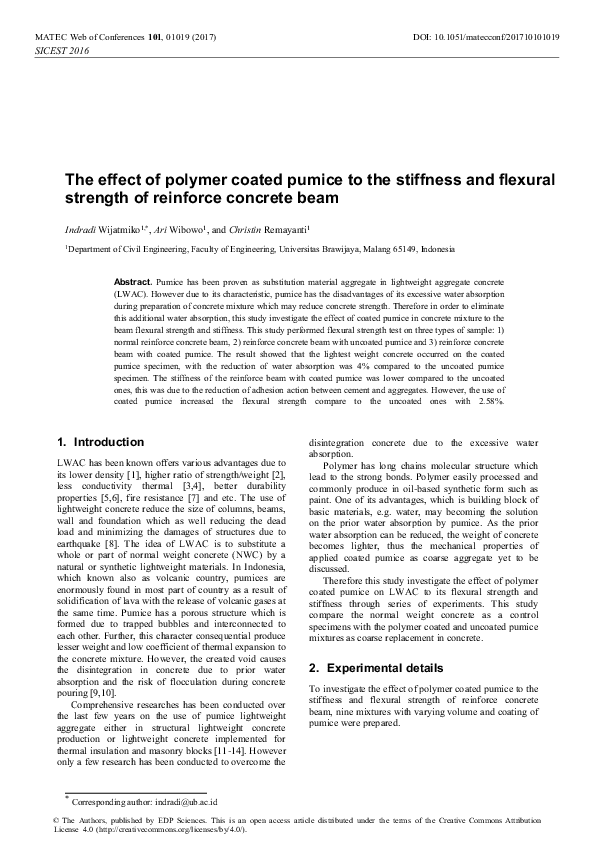 (PDF) The effect of polymer coated pumice to the stiffness and flexural ...
