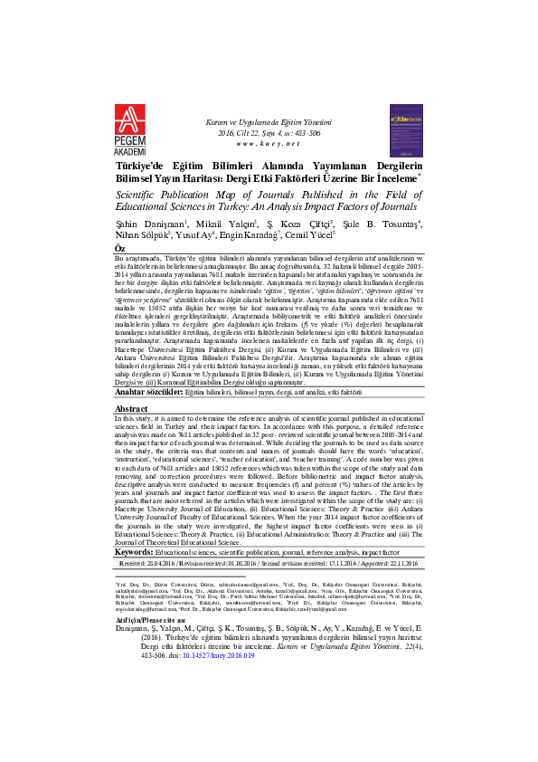 (PDF) Scientific Publication Map of Journals Published in the Field of ...
