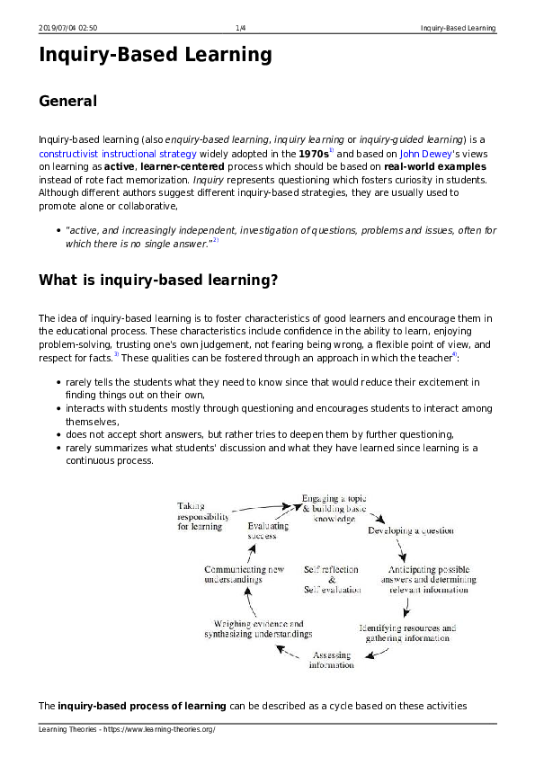 (PDF) Inquiry-Based Learning