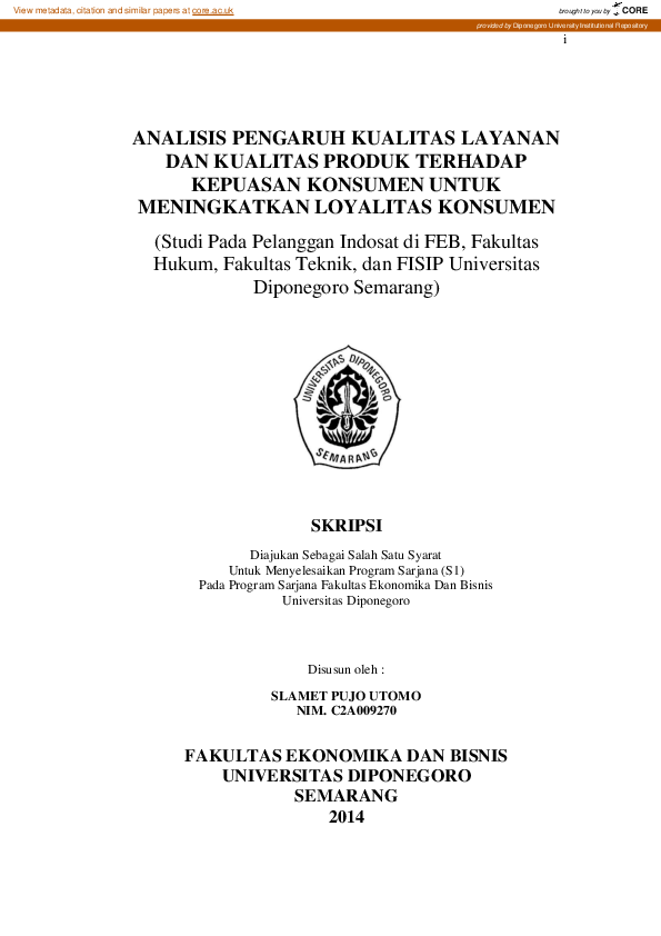 (PDF) ANALISIS PENGARUH KUALITAS LAYANAN DAN KUALITAS PRODUK TERHADAP ...