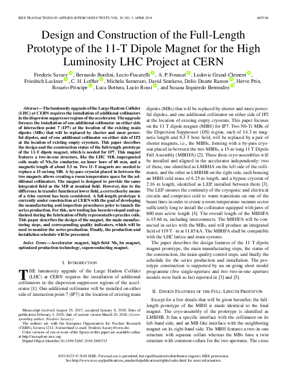 (PDF) Design and Construction of the Full-Length Prototype of the 11-T ...