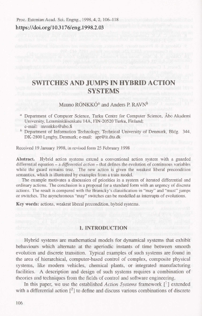 (PDF) Switches and Jumps in Hybrid Action Systems